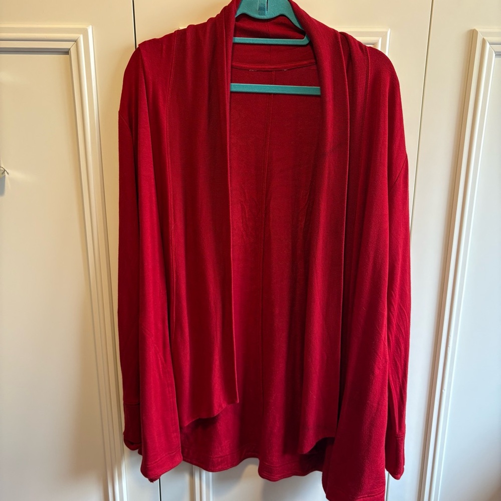 Athleta Women's Red Open Front Sweater